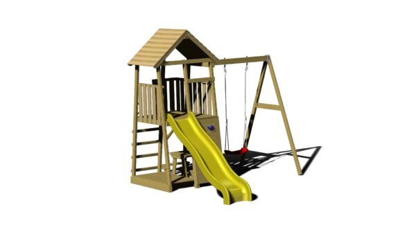 J7 Dječji toranj za igru s toboganom, pješčanikom, klupom za piknik i jednom ljuljačkom