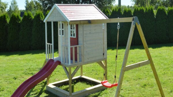 M10R-GK Nordic kalandház emelvénnyel és csúszdával + edzőterem és konyhai tartozék