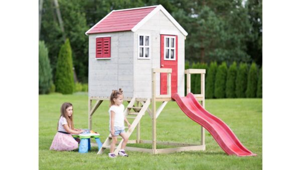 M22-G Ház emelvénnyel és csúszdával + tornaterem tartozék