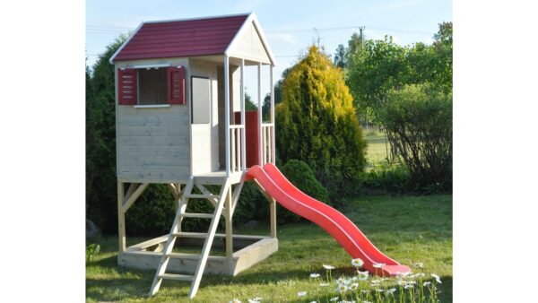 M7R-G Ház emelvénnyel és csúszdával + tornaterem tartozék