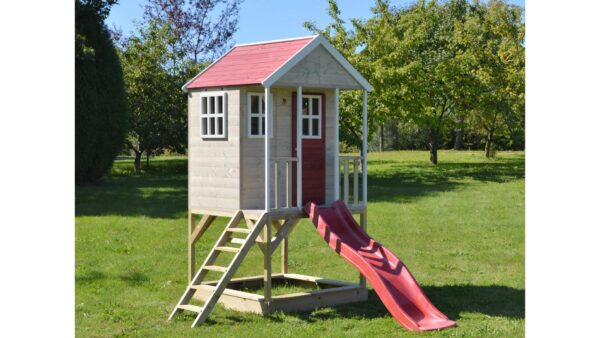 M8R-G Ház emelvénnyel és csúszdával + edzőterem rögzítéssel